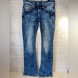 Rock Revival Jeans Women’s 30 Layne Slim Boot Good Condition Distressed